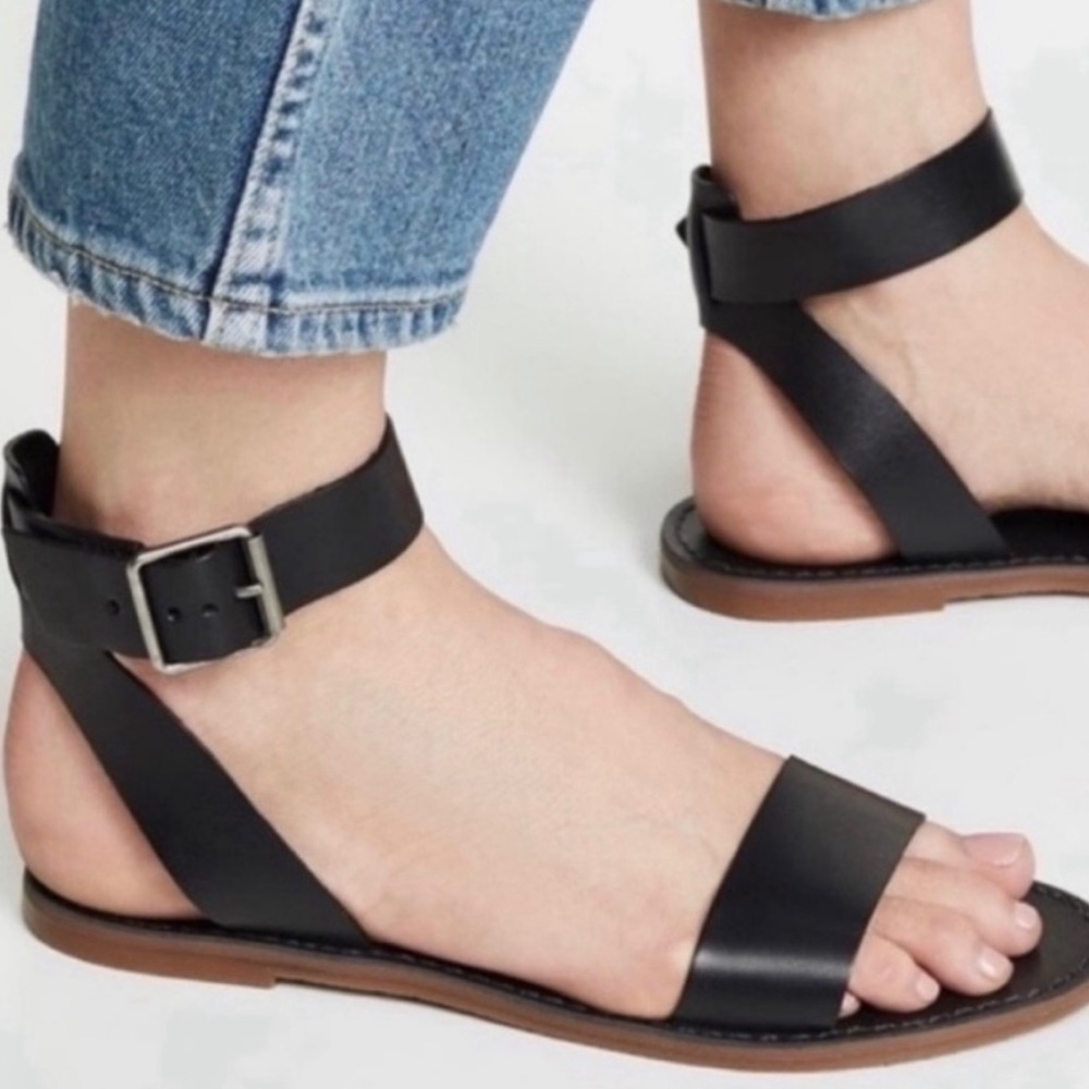 Madewell Ankle strap Sandals. Black leather. Size 7